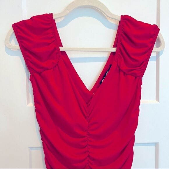 NWT! Planet Gold Red Sleeveless “Ruched” Mini Dress Women’s Size Medium M - Picture 4 of 6